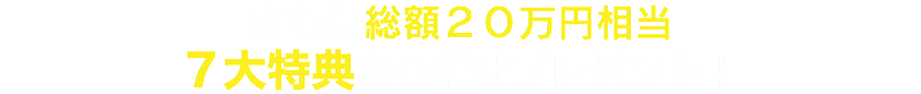 さらに総額２３万円相当 8大特典を今だけプレゼント！